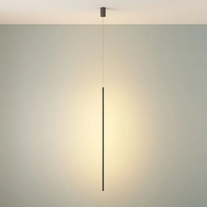 Lampe suspendue LED noire moderne dans une chambre à coucher
