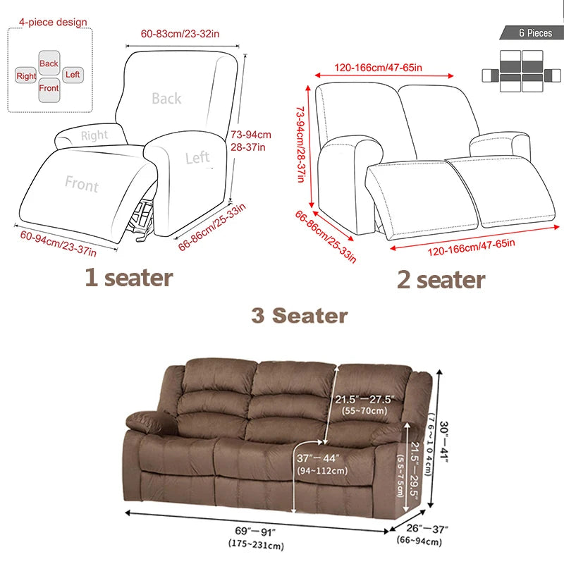 couvre siège rétractable bleu marine moderne fauteuil inclinable deux places polyestère Jacquard