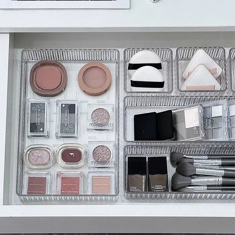 organisateurs rangement tiroir transparent boites rangement minimaliste reutilisable respectueux environnement cosmétiques maquillage brosse pinceaux