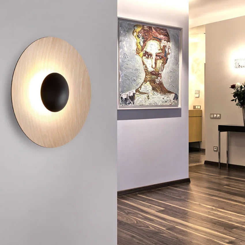 Applique murale LED ronde contemporaine blanc noir marron doré éclairage quotidien cuisine salle manger