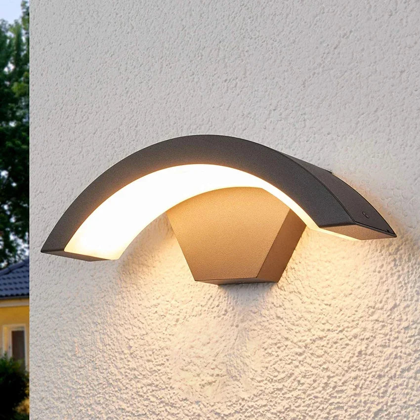 lampe murale moderne gris métallisé ip65 led 18w éclairage extérieur sensoriel aluminium abatjour acrylique