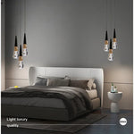 suspension lumineuse moderne élégante noir doré transparent câble ajustable led 90 260v 249 2000lm