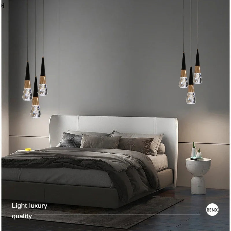 suspension lumineuse moderne élégante noir doré transparent câble ajustable led 90 260v 249 2000lm