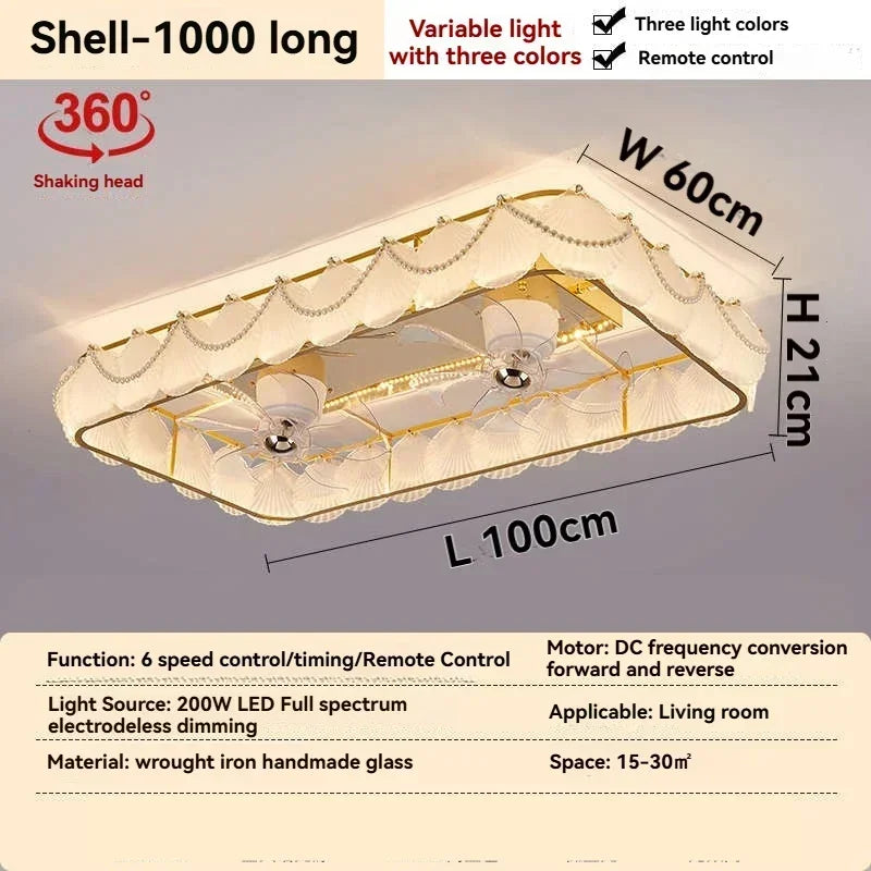 ventilateur classique feuilles lumière led télécommande blanc doré certification ul