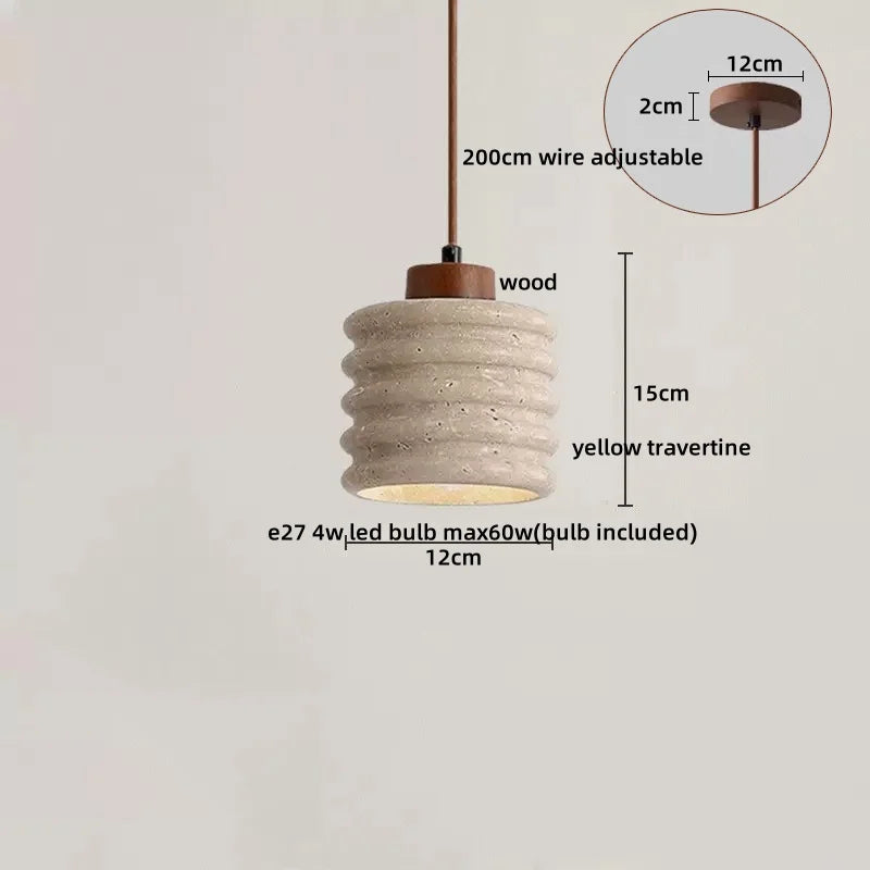 suspension lumineuse moderne pierre naturelle blanc brun lustre salon cuisine chambre minimaliste