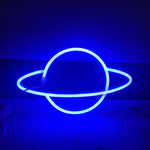 néon alien vert violet bleu rose planète saturne moderne lumineux fixations