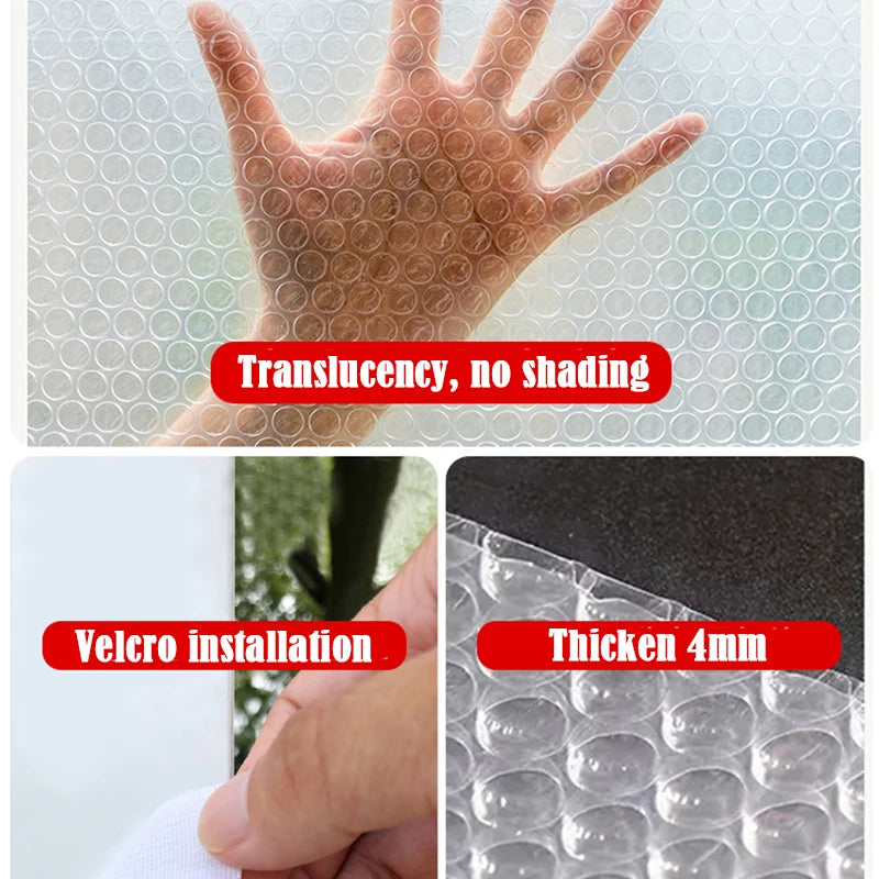 film thermique transparent perforé double couche détachable coupe vent hiver moderne velcro blanc