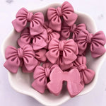 rubans forme noeud papillon résine colorée kawaii bleu rose orange rouge violet satiné 18mm