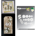 découpe papier scrapbooking fleurs bancs table chaises lanterne arbres pommes oiseaux arches végétales motifs