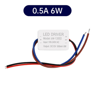 pilote alimentation led 12v 6w 0.5a transformateur eclairage moderne compact 40mm 26mm 19mm blanc