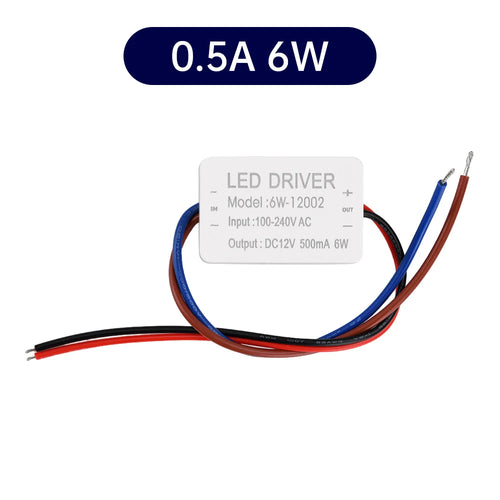 pilote alimentation led 12v 6w 0.5a transformateur eclairage moderne compact 40mm 26mm 19mm blanc