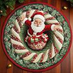 tapis rond noël père noël train pingouins guirlande rouge décoration chambre vinyle sans bpa