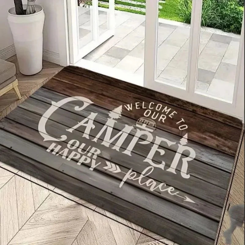 tapis d'entrée camping motif nuit antislip facile entretien moderne polyestère