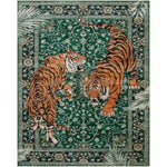 tapis sol intérieur motif tigre fleurs oriental vintage doux antidérapant salon chambre maison