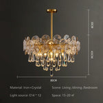 Suspension lumineuse moderne cristal doré transparent salon chambre 2000 82000 lumens
