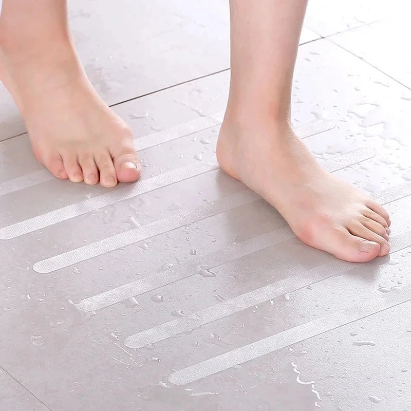 tapis bain antidérapant blanc autocollant adhésif salle bain douche sol sécurité moderne