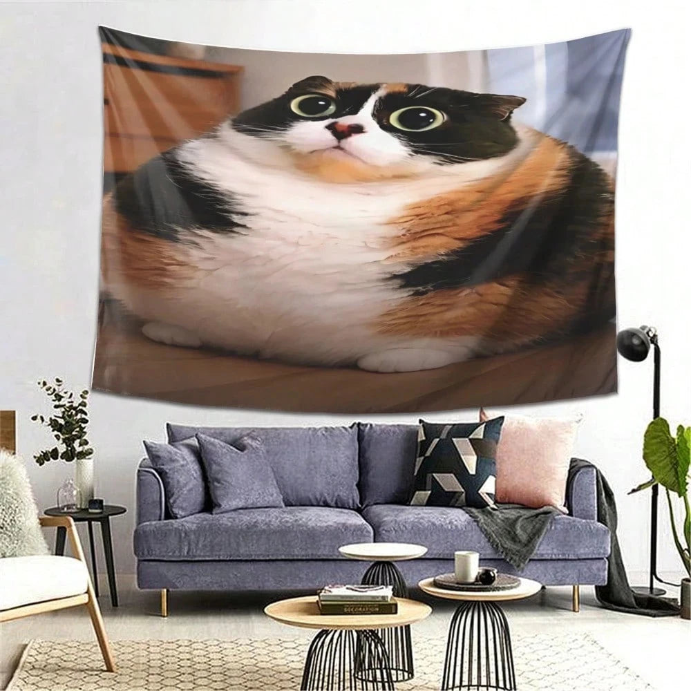 tapis multicolore imprimé chat moderne clips tapisserie décoration murale taille 120x180cm lavable machine polyester