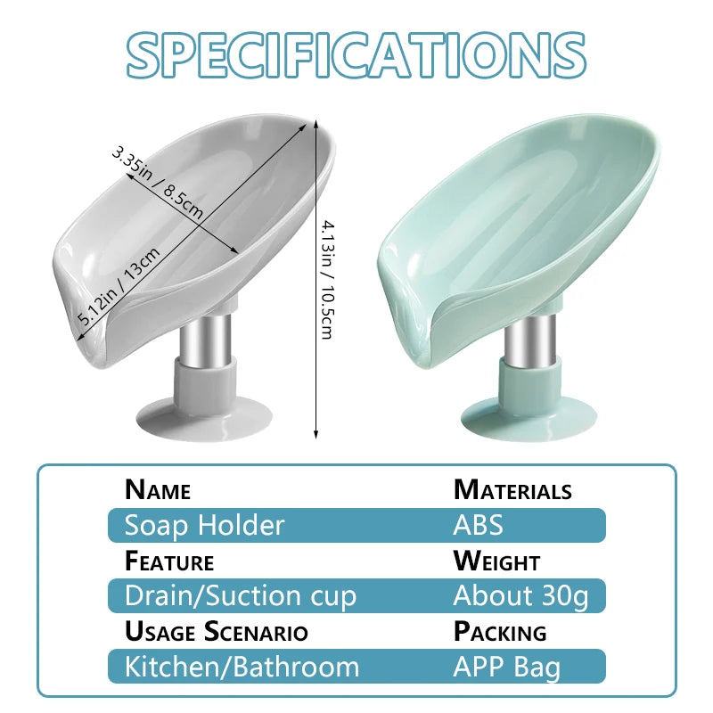 support savon moderne plastique blanc vert pastel texture gouttes d'eau fixé ventouse plateau douche