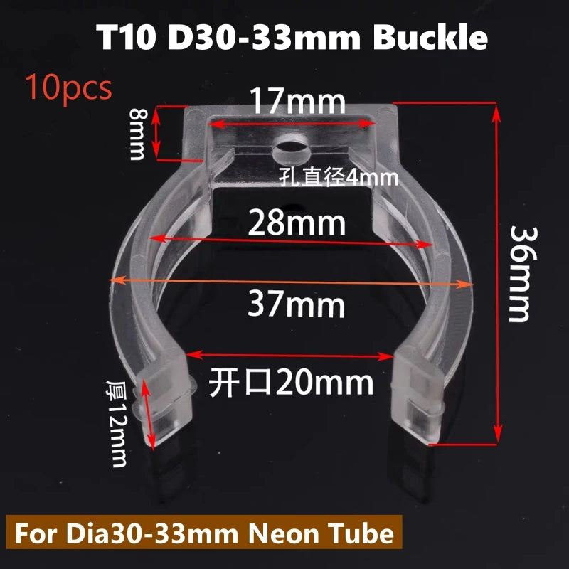 bases tube néon blanc led lisse moderne clips fixation câbles connexion accessoire lumineux minimaliste