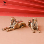 statues égyptiennes sphinx dorées bronze décoratives maison 7.3cm longueur 2.8cm hauteur