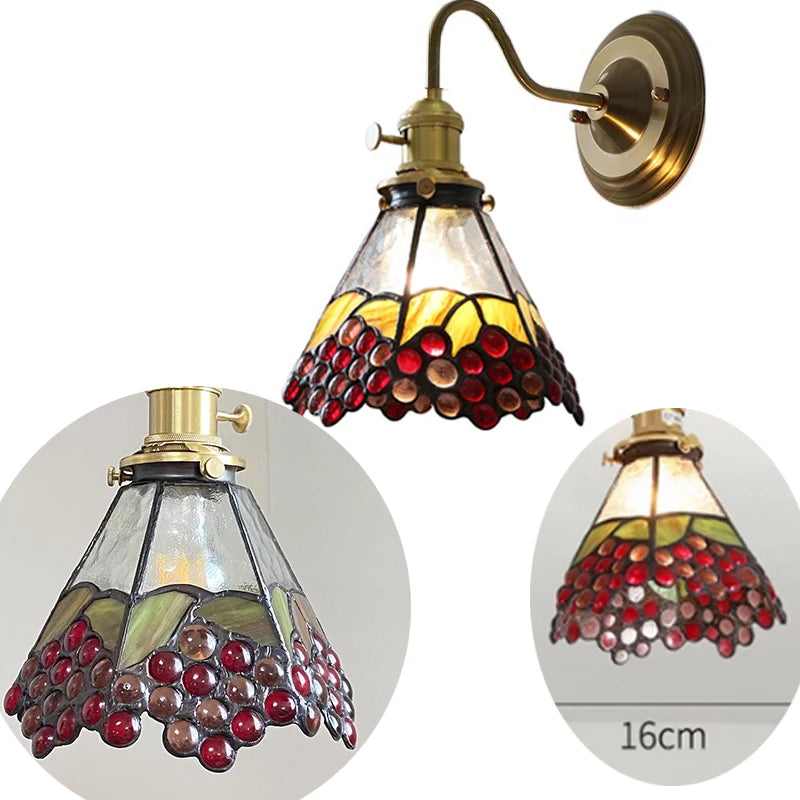 lampe suspension tiffany géométrique transparente couleurs variées triangles cercles vintage