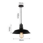 suspension industrielle vintage métal noir ampoule e27 salon chambre hallhôtel led echangée