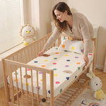 drap lit bébé coton blanc motifs animaux moderne oreiller inclusion points colorés enfants 1ans