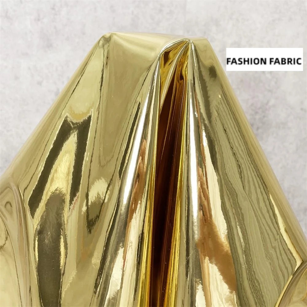 tissu métallique brillant imperméable argent or lisse moderne élégant polyester scenaristique