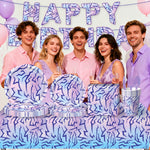 assiettes papier violet serviettes napkins gobelets plastique party purple hunter decorations anniversaire festifs moderne