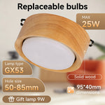 lampe encastrable bois naturel blanc modernes clips câble alimentation ampoule gx53 minimaliste encastrée