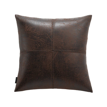 housse coussin effet cuir gris marron beige décoration intérieure moderne 45x45 cm