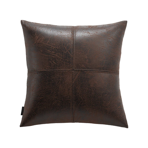 housse coussin effet cuir gris marron beige décoration intérieure moderne 45x45 cm