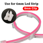 clips fixation rubans led blancs plastique haute qualité 6mm 8mm 12mm certifiés fcc rohs
