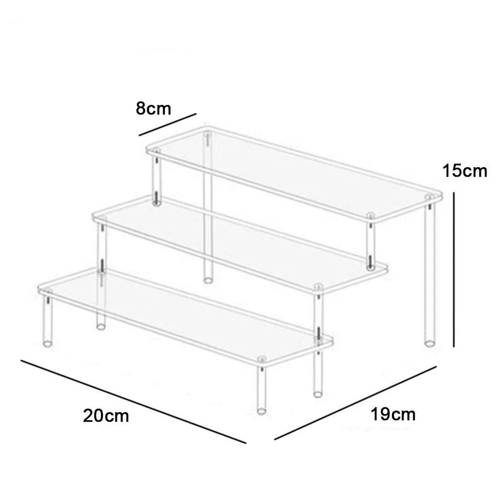 étagère rangement transparente acrylique support présentation moderne figurines objets divers