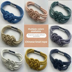 bracelets tressés nœuds chinois boucles magnétiques couleurs variées moderne ethnique adultes enfants