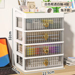 boîte rangement tiroirs transparentes poignées coeurs blanc rose beige