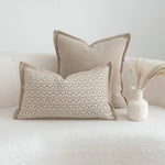 coussin beige motif géométrique moderne housses polyester 200 fils square sans rembourrage décoration lit