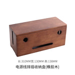 boîte rangement câbles bois marron clair moderne boite chargeur tablette blanc minimaliste