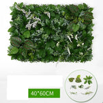 mur végétal artificiel feuilles vertes fleurs blanches moderne extérieur accroché clips inclusion