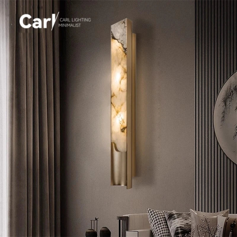 lampe murale moderne marbre blanc minimaliste 4500K 3000K 6000K chambre cuisine entree sdb