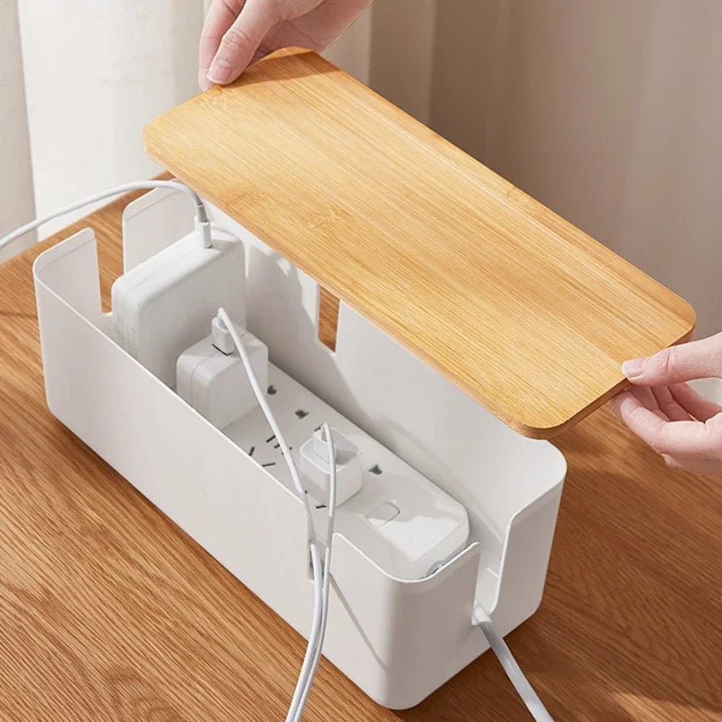 boîte rangement moderne minimaliste blanc texture bois adhésif lunettes smartphone chargeur tasse(calendarPotPlante)