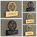 Panneau de toilette moderne en acrylique avec logo WC design