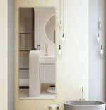 miroir mural adhésif blanc moderne 40x122cm amovible décoration intérieure salon bain