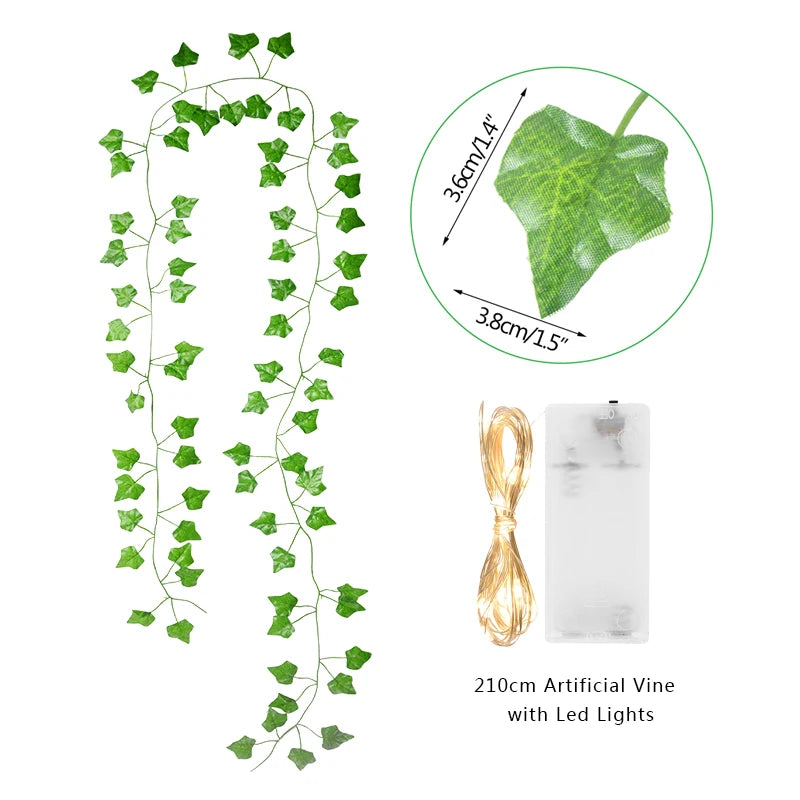 guirlande lumineuse feuilles vertes led blanc extérieur moderne décoration mariage chambre festive