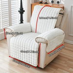 housse chaise coussin gris quadrillé moderne confortable adhésif poches polyester 190cm longueur