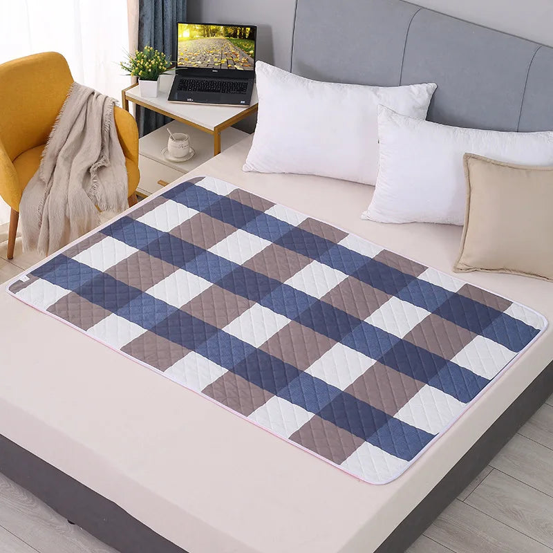 tapis sol imperméable bleu marine blanc gris carreaux modernes minimaliste