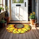 tapis porte demi rond motif floral moderne antidérapant lavable divers couleurs abeilles mandala