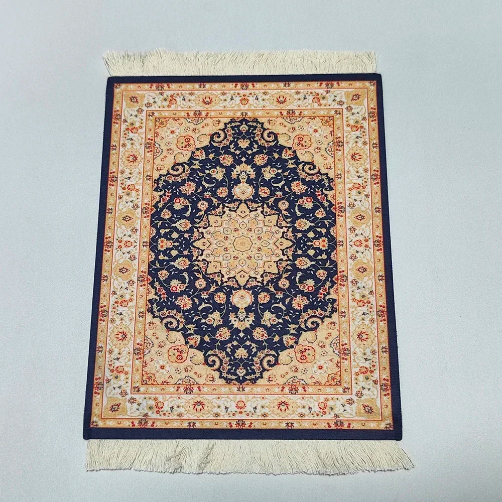 tapis souris motif fleurs persan classique caoutchouc antidérapant informatique bleu