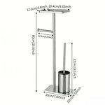support toilette moderne noir acier inoxydable plaque carrée rouleaux papier toilette brosse wc plateau