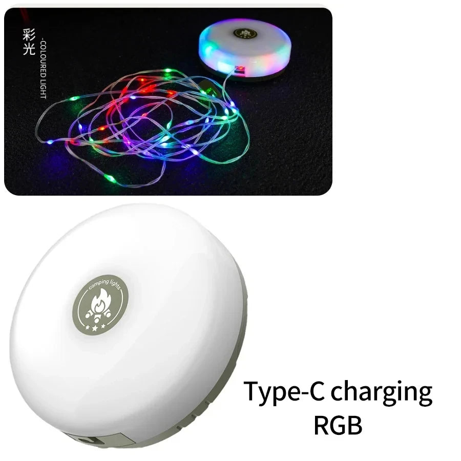 guirlande lumineuse portable extérieure led rechargeable camping modes éclairage flexible neon strips